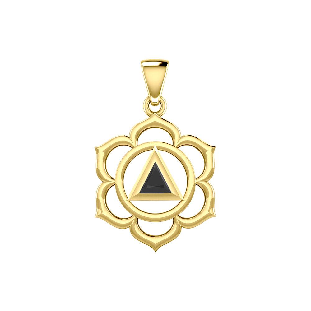 Chakra Recovery Pendant Solid Yellow Gold with Gemstone