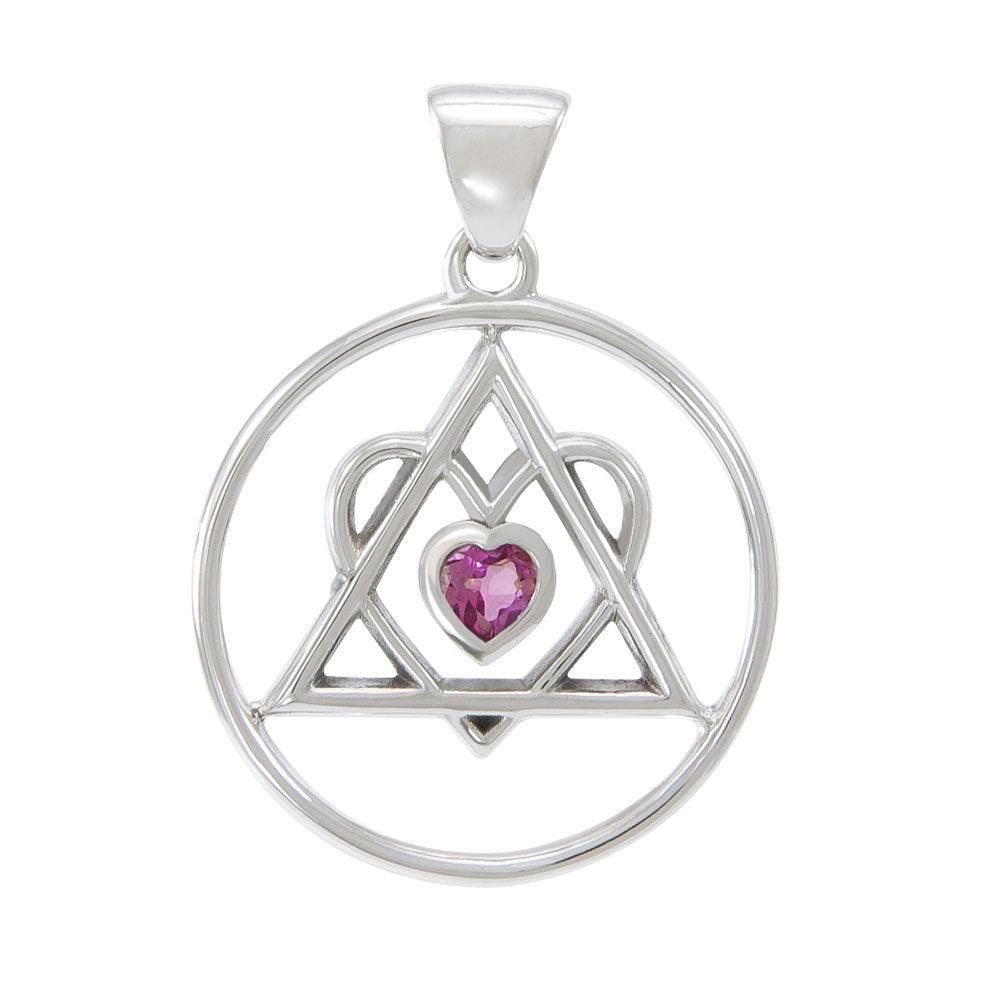 AA Heart In Recovery Sterling Silver Pendant Sobriety Triangle Symbol From Peter Stone AA Recovery Collection
