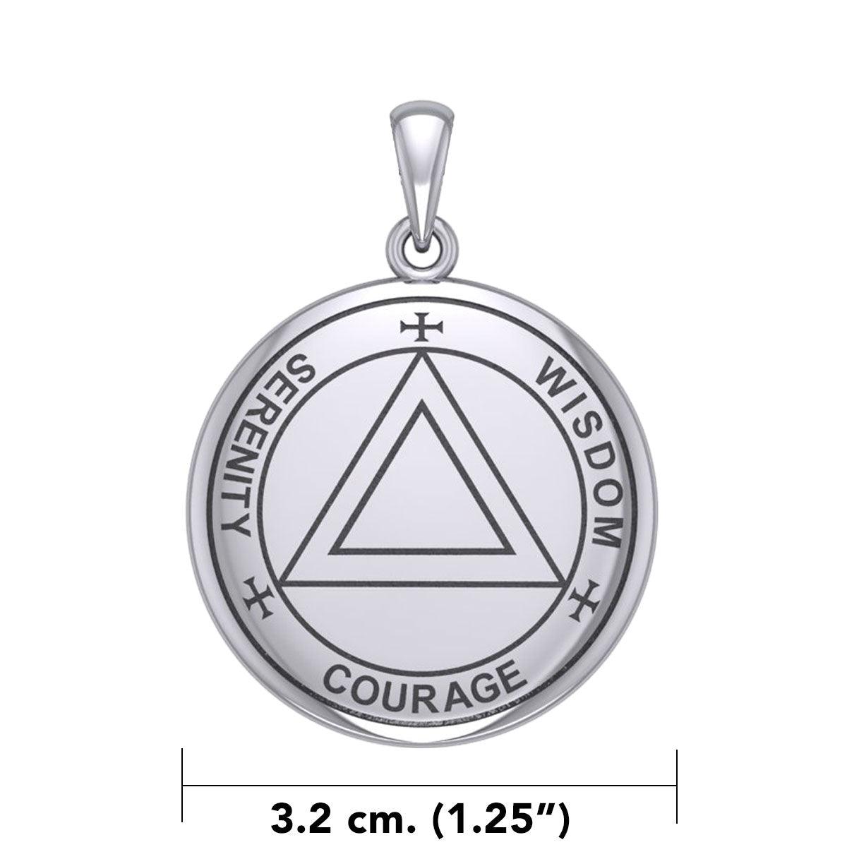 Sigil Seal of The AA Recovery Sterling Silver Necklace Inspirational Recovery Jewelry For Bravery And Strength