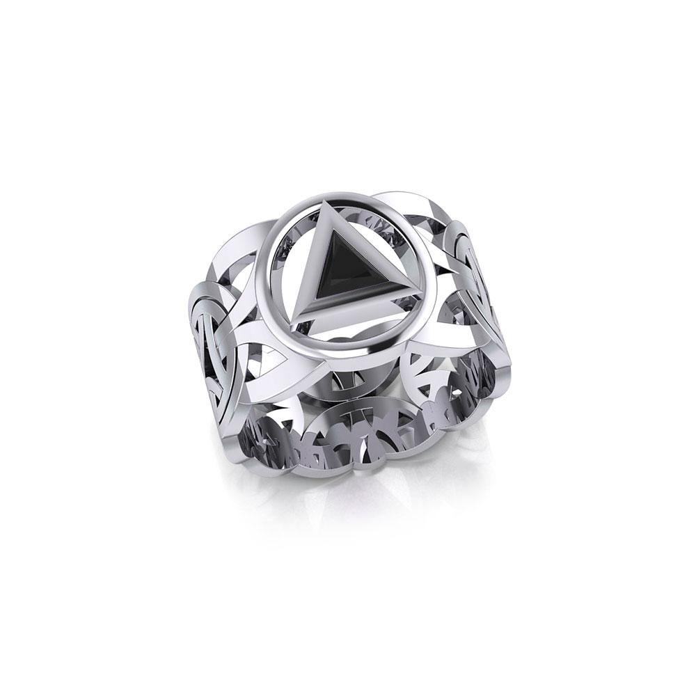 Recovery Viking Sterling Silver Ring With Gemstone Tri2275 Peter Stone AA Recovery Collection
