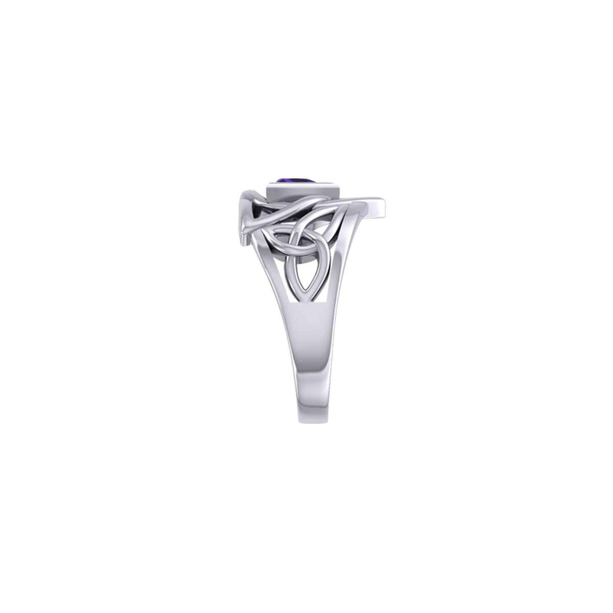 Peter Stone Celtic Trinity AA Recovery Gemstone Sterling Silver Ring Healing Jewelry
