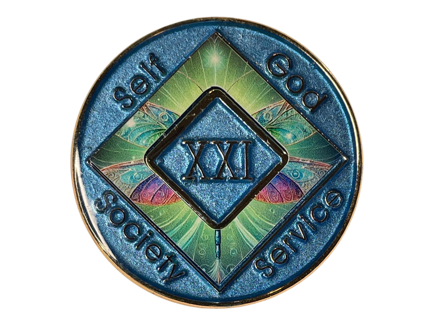 Colorful NA Medallion | Custom Narcotics Anonymous Recovery Coin | Unique Sobriety Gifts | Dragonfly Recovery Medallion