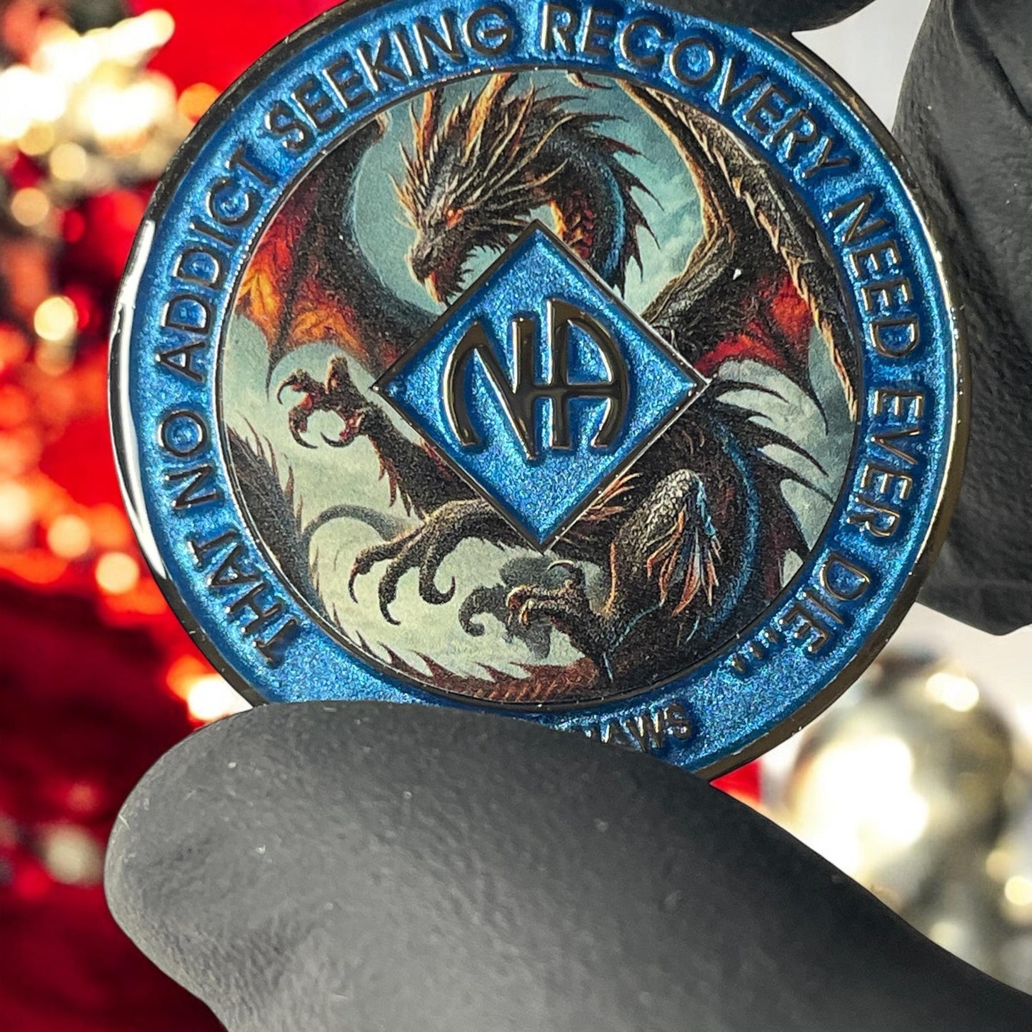 Artistic Narcotics Anonymous Medallion | Custom NA Recovery Coin | Anniversary Milestone Gift | Dragon Recovery Medallion