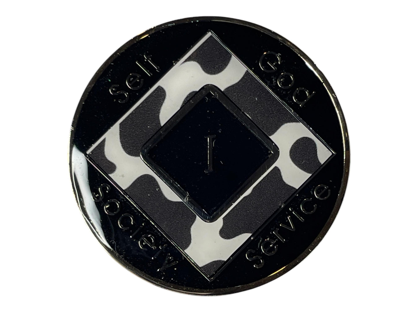 Colorful NA Medallion | Custom Narcotics Anonymous Recovery Coin | Unique Sobriety Gifts | Cow Print Recovery Medallion