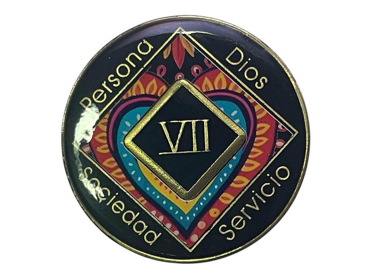 Spanish NA Recovery Medallion: Handmade Resin Narcotics Anonymous Chip