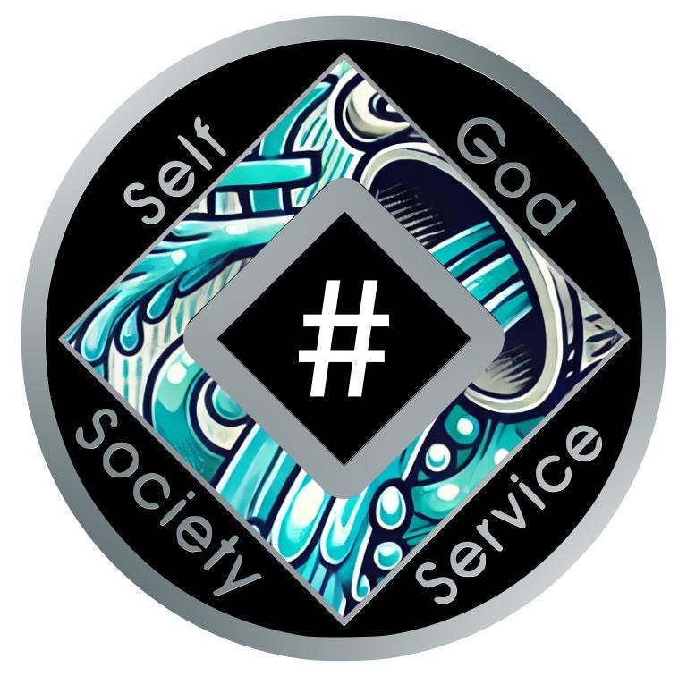 NA Zodiac Medallion – Aquarius – Recovery Chip