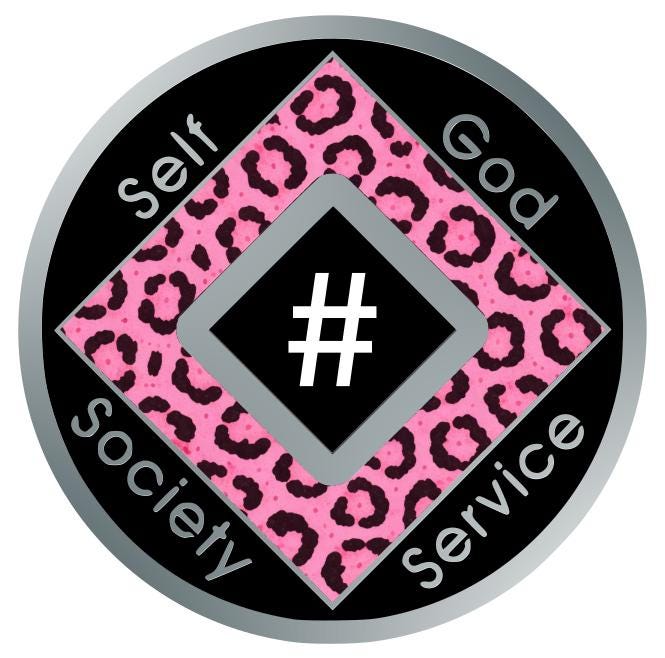 Pink Leopard Print NA Recovery Medallion