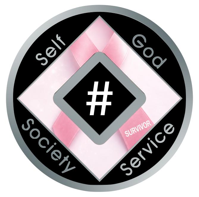 Pink Ribbon Survivor NA Recovery Medallion 34mm – Custom Color Clean Time Gift