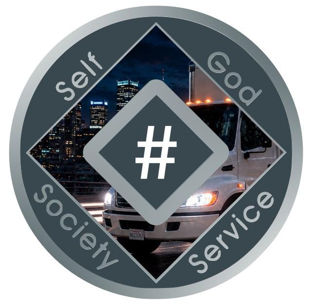 Semi Truck NA Recovery Medallion – Narcotics Anonymous Sobriety Chip