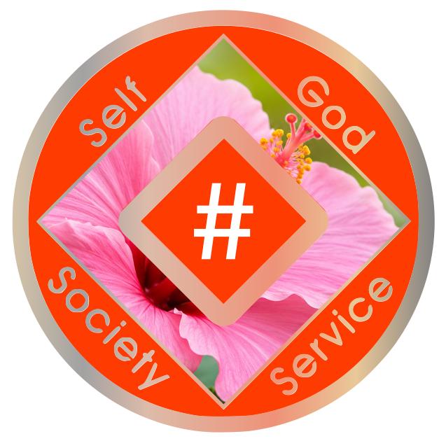 Pink Hibiscus NA Recovery Medallion