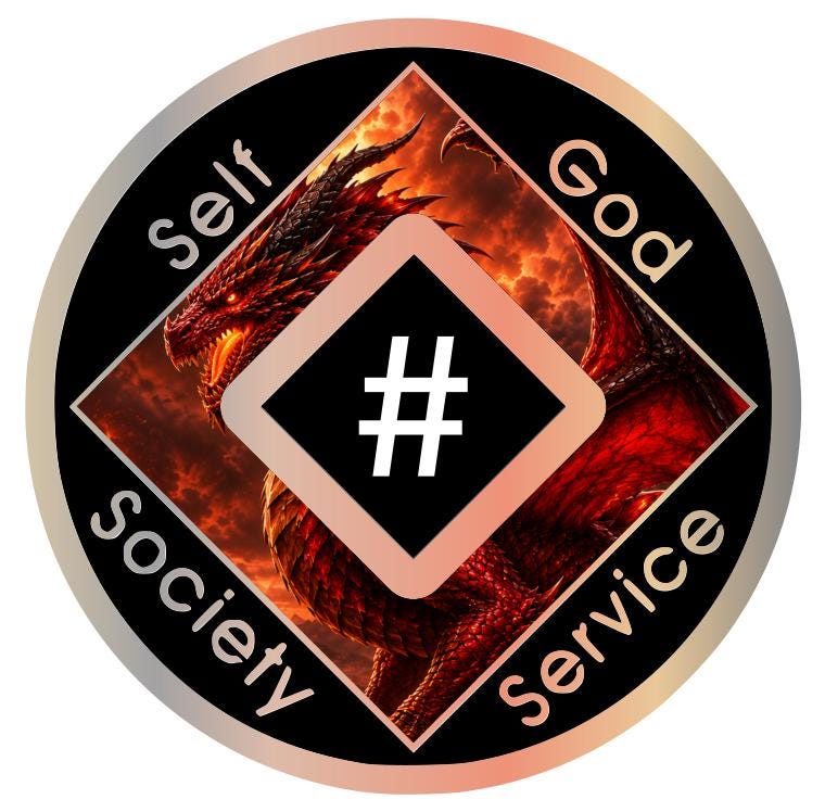 Red Dragon Recovery Medallion – Fantasy Dragon NA Sobriety Chip