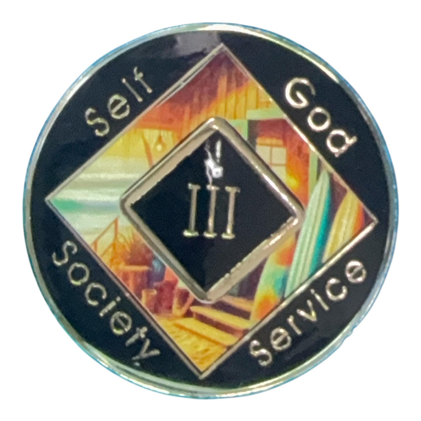 Surf Shack NA Medallion: Beach Themed Recovery Gift | Bronze Sobriety Token