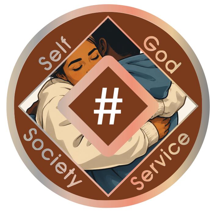 Hugging Friends NA Recovery Medallion – Anniversary Token - Brown