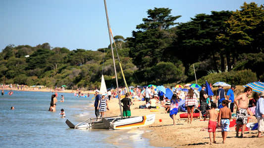 Coastal beach landscape between Sorrento and Portsea on Victoria's Mornington Peninsula, Australia.