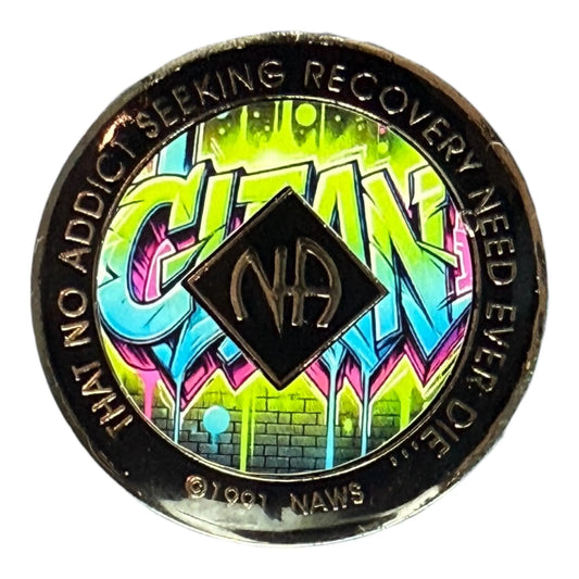 Clean Graffiti NA Medallion | Personalized Clean Time Token | Recovery Chip