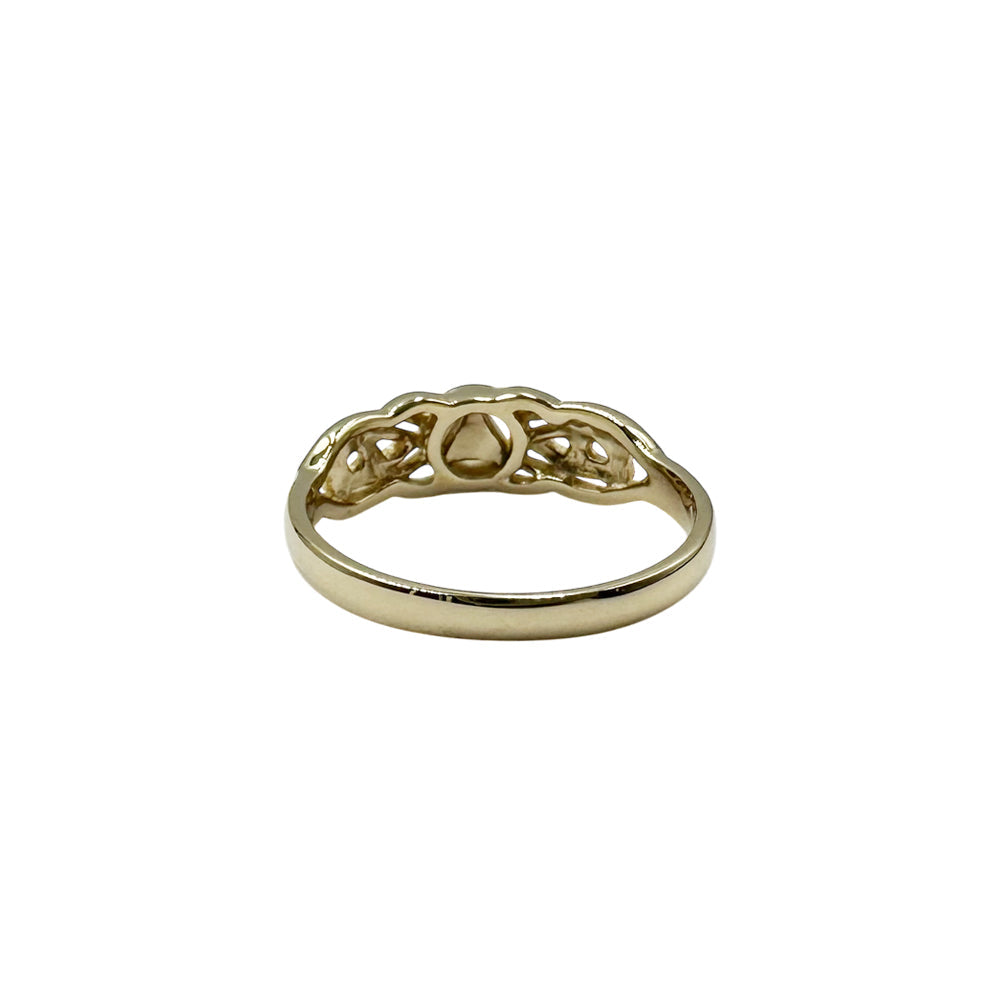 Celtic AA Recovery Inlaid Stone Yellow Gold Ring Featuring Personal Strength Symbol