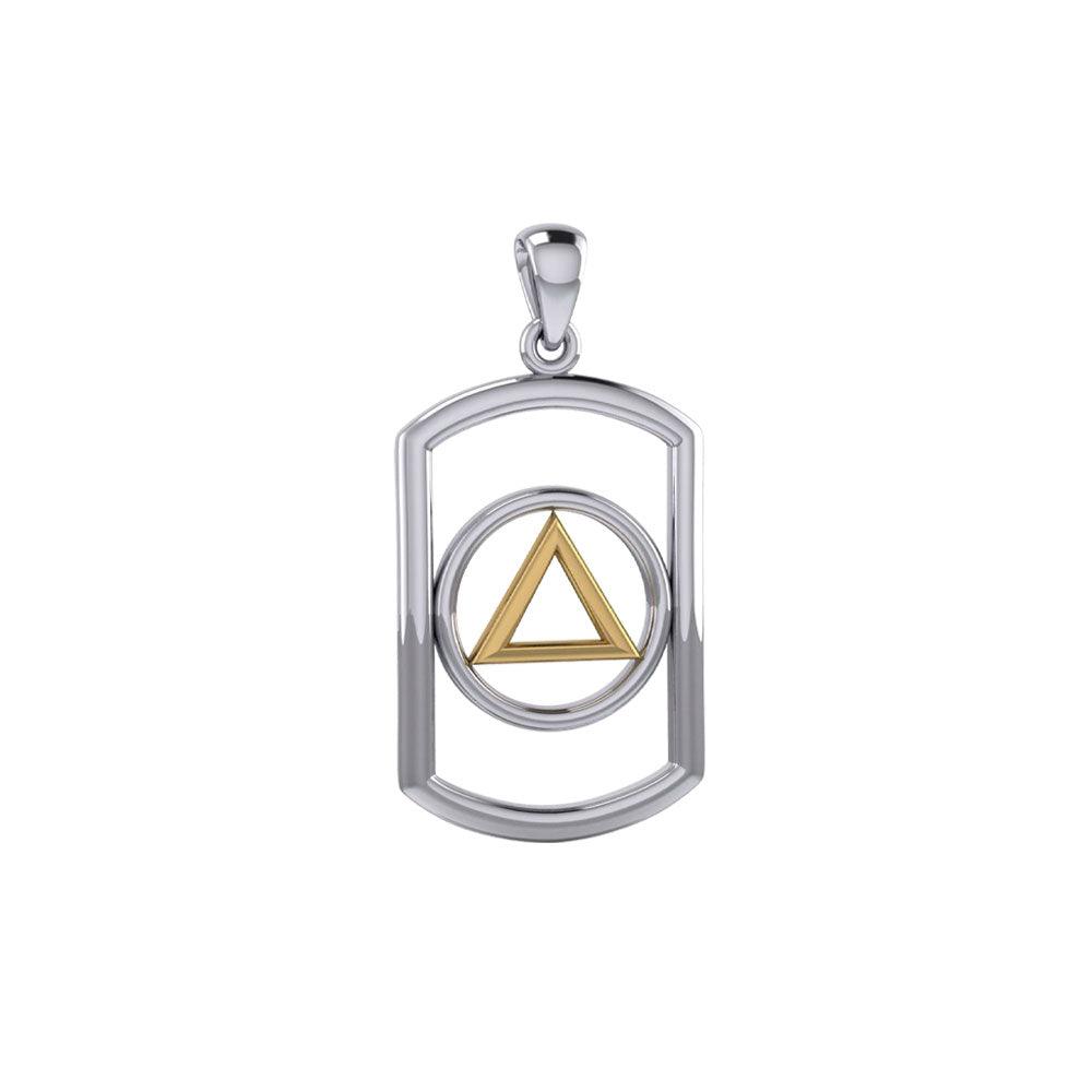 Recovery Sterling Silver Pendant With 14K Gold Accent Handcrafted 925 Sterling Silver Jewelry