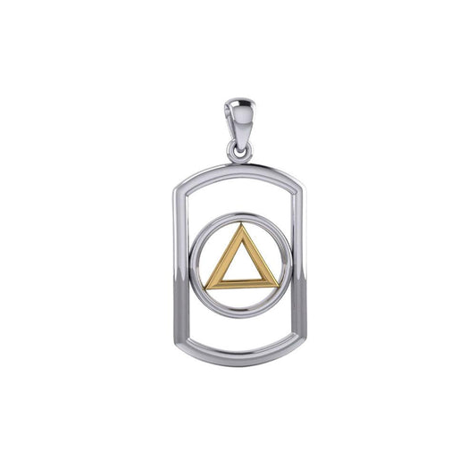 Recovery Sterling Silver Pendant With 14K Gold Accent Handcrafted 925 Sterling Silver Jewelry