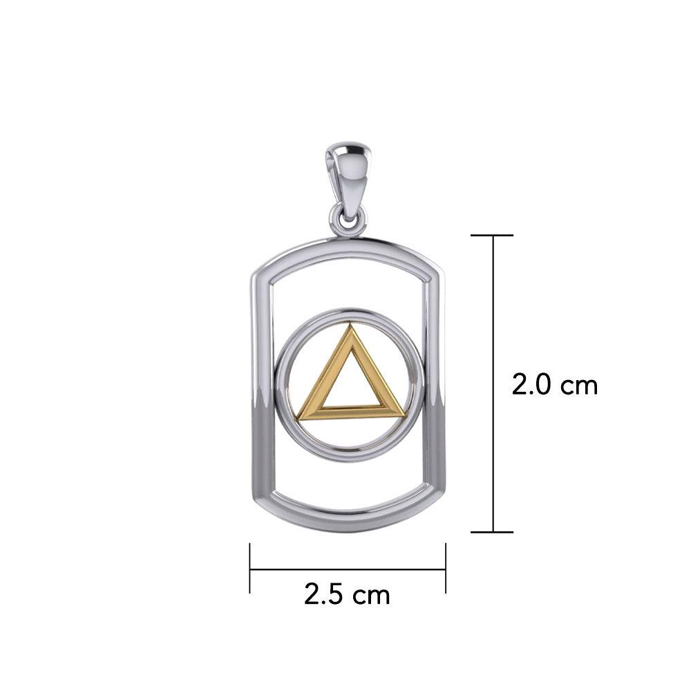 Recovery Sterling Silver Pendant With 14K Gold Accent Handcrafted 925 Sterling Silver Jewelry