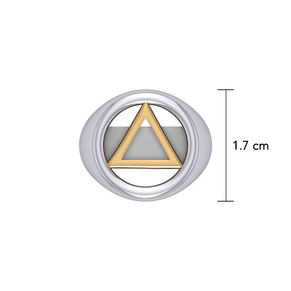 Recovery Sterling Silver Ring With 14K Gold Accent By Peter Stone For Sobriety And Alcoholics Anonymous