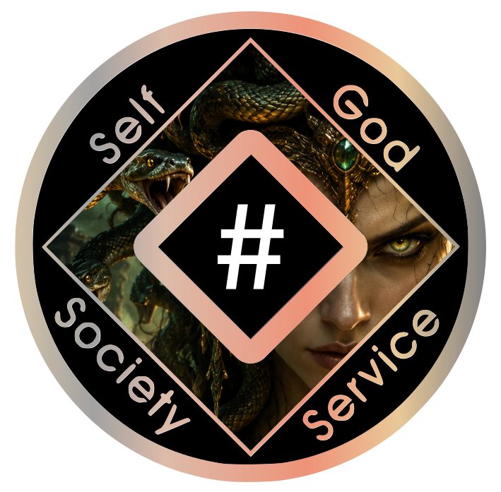 Medusa NA Recovery Medallion – 34mm Bronze Clean Time Coin – Greek Mythology; Dark Fantasy Recovery Gift