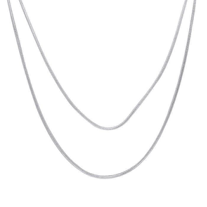 Double Snake Sterling Silver Chain TCH029