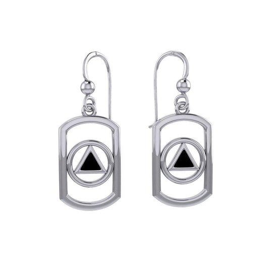 Recovery Sterling Silver Earrings With Stone Handcrafted Sterling Silver Jewelry Inlaid Stone