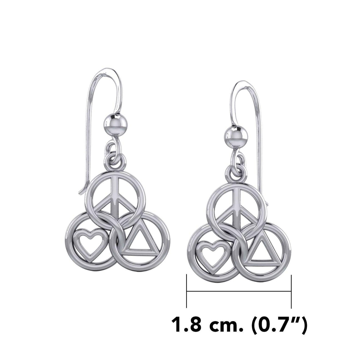 Peace Love Recovery Borromean Rings Sterling Silver Earrings Timeless Meaningful Jewelry Gift