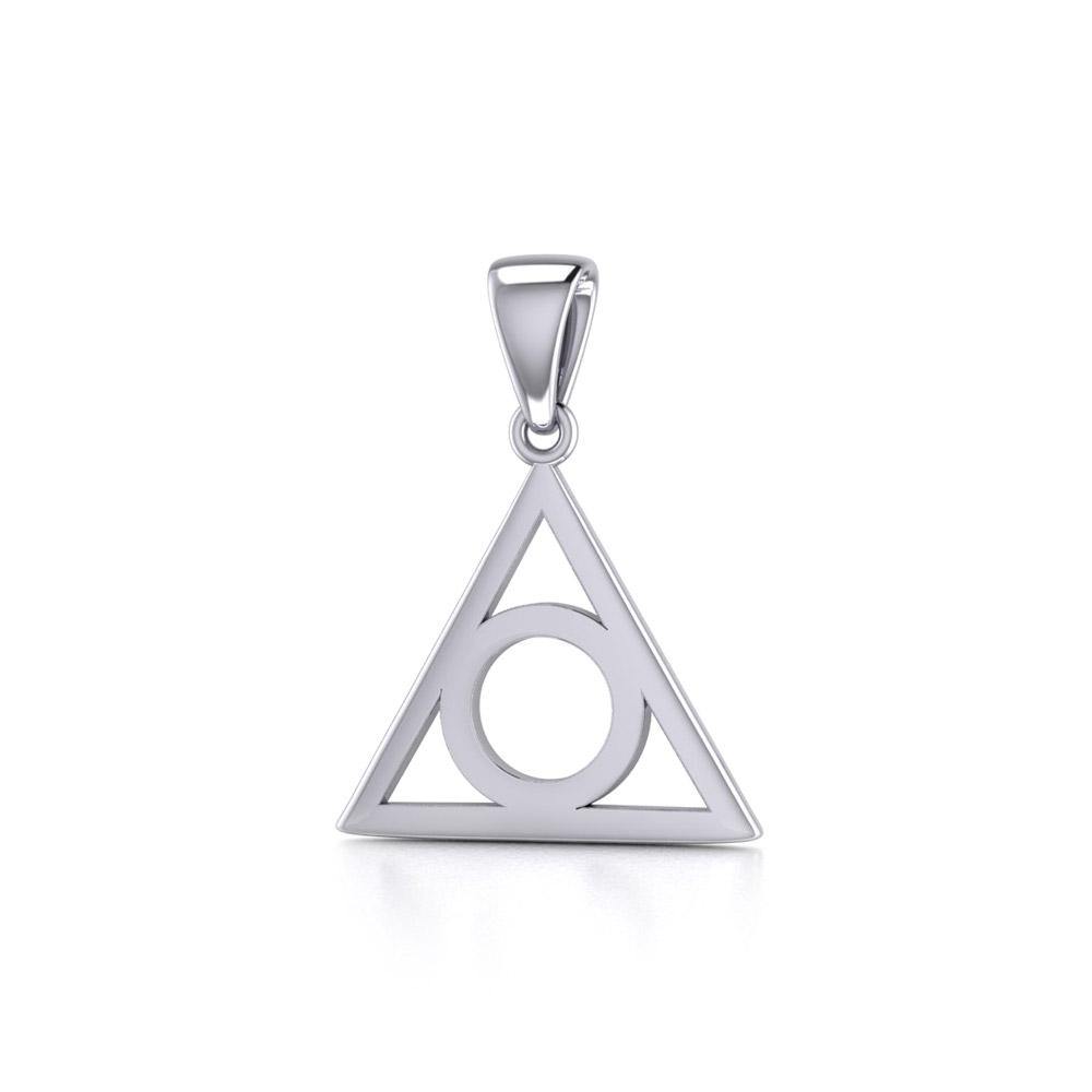 Small Triangle AA Recovery Sterling Silver Pendant TP283