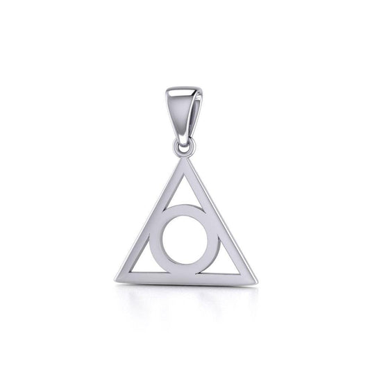 Small Triangle AA Recovery Sterling Silver Pendant TP283