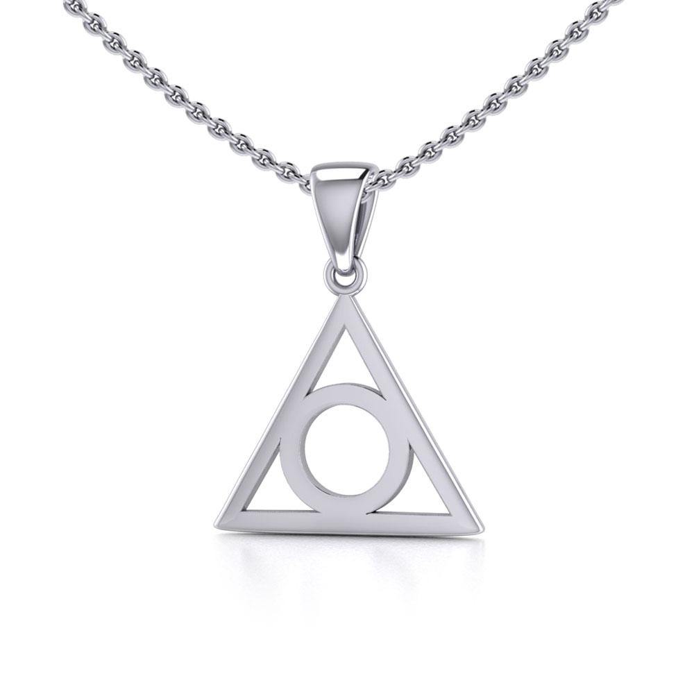 Small Triangle AA Recovery Sterling Silver Pendant TP283