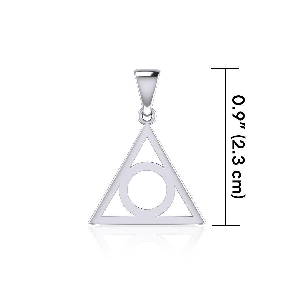 Small Triangle AA Recovery Sterling Silver Pendant TP283