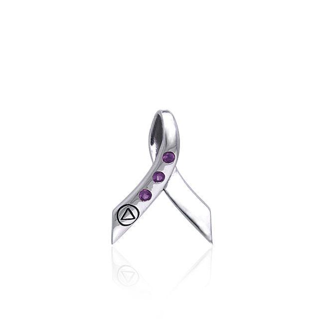Recovery Ribbon Sterling Silver Pendant