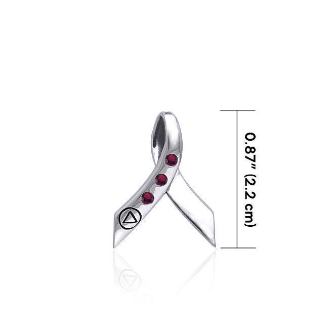 Recovery Ribbon Sterling Silver Pendant