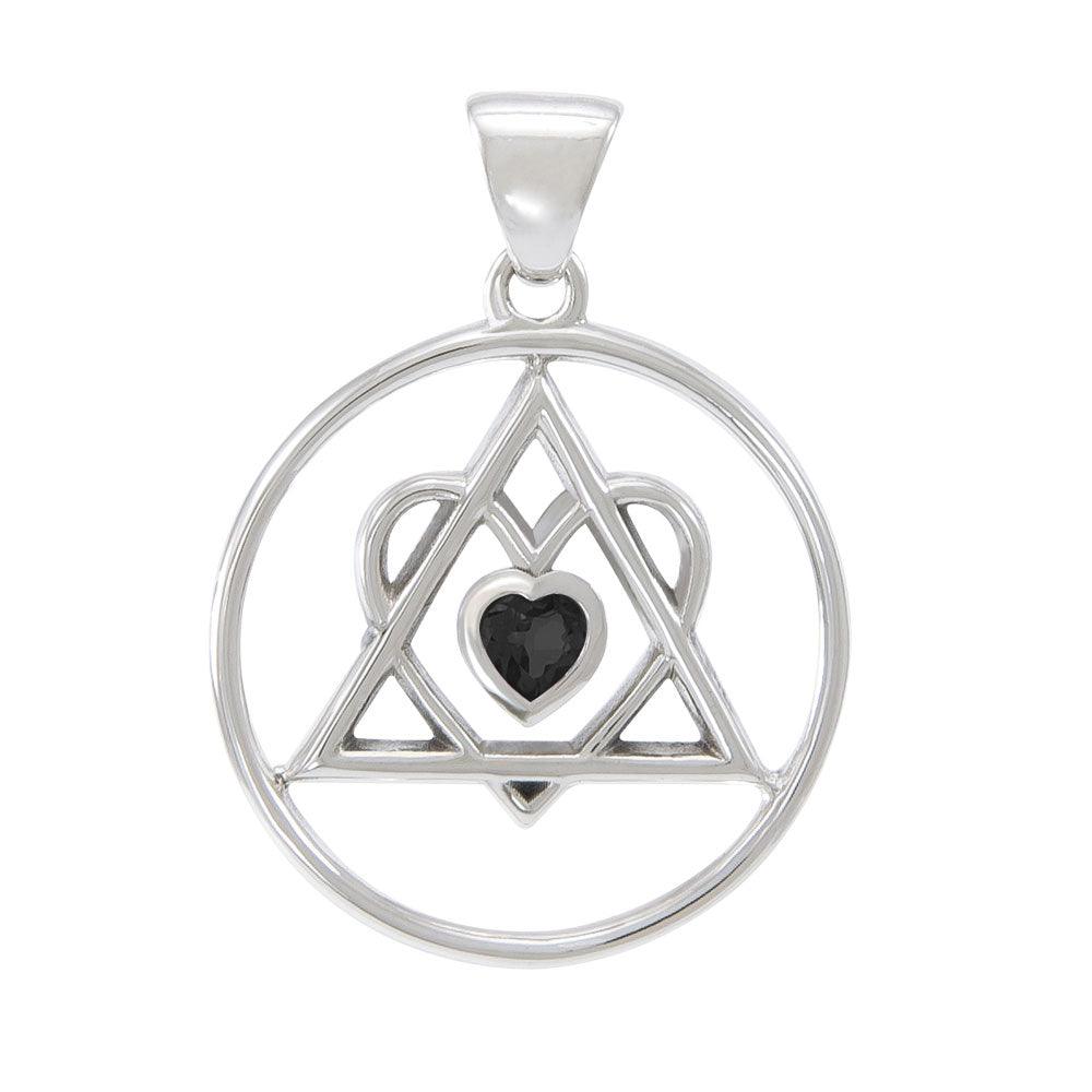 AA Heart In Recovery Sterling Silver Pendant Sobriety Triangle Symbol From Peter Stone AA Recovery Collection