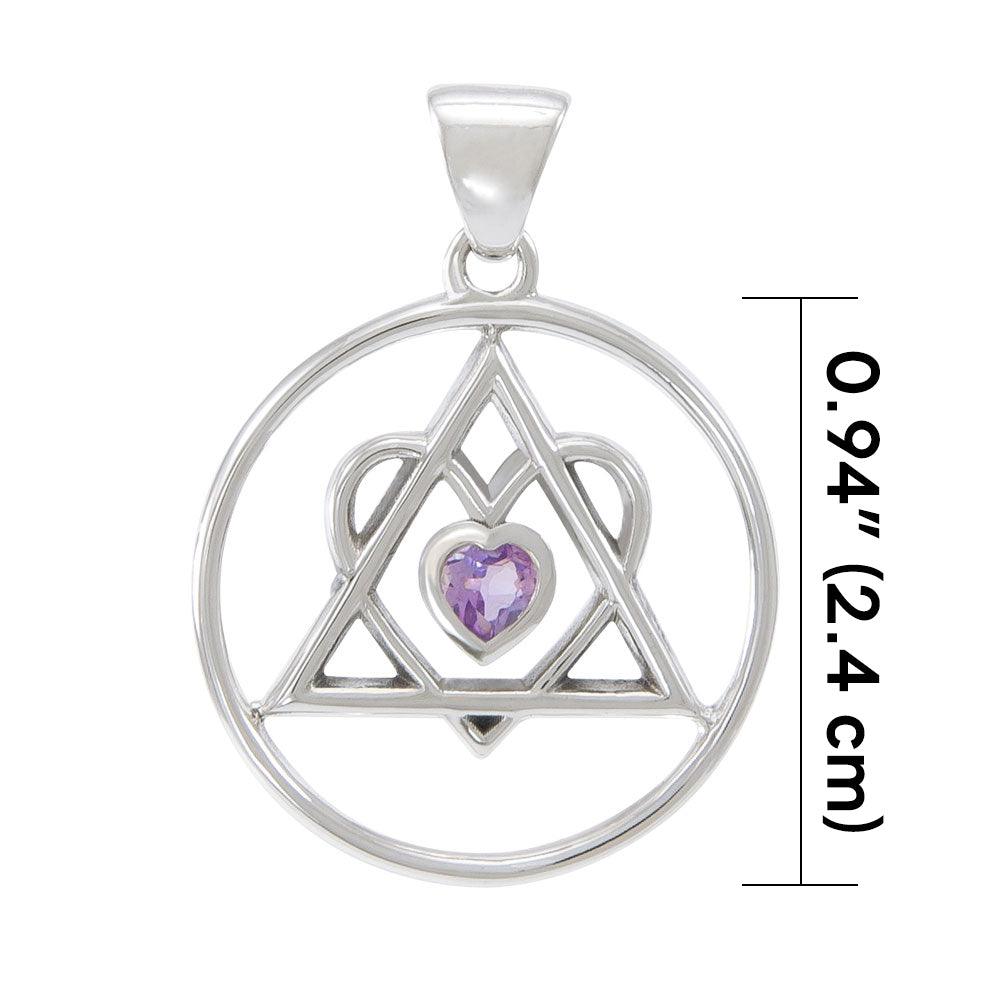 AA Heart In Recovery Sterling Silver Pendant Sobriety Triangle Symbol From Peter Stone AA Recovery Collection