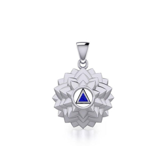 Crown Chakra with Recovery Stone Symbols Sterling Silver Pendant