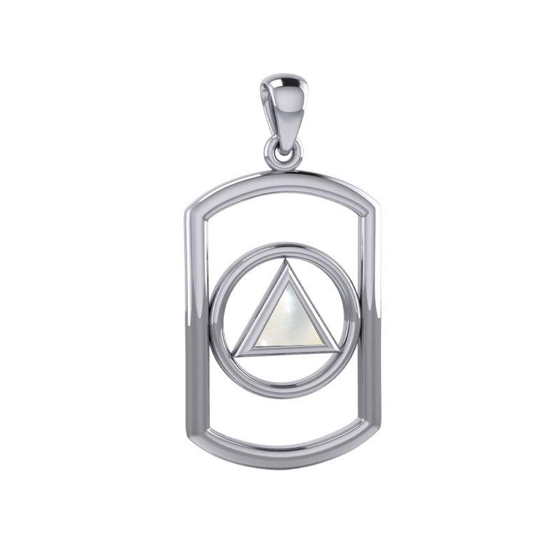 Recovery Sterling Silver Pendant With Stone By Peter Stone AA Recovery Collection Symbol Of Strength And Hope