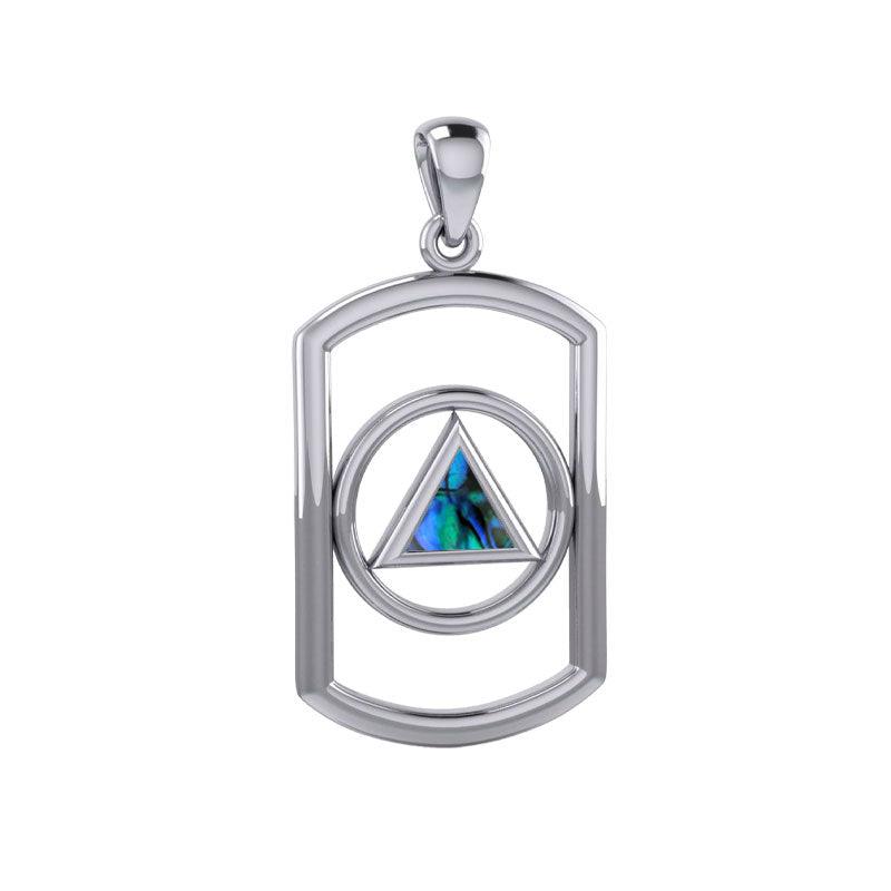 Recovery Sterling Silver Pendant With Stone By Peter Stone AA Recovery Collection Symbol Of Strength And Hope