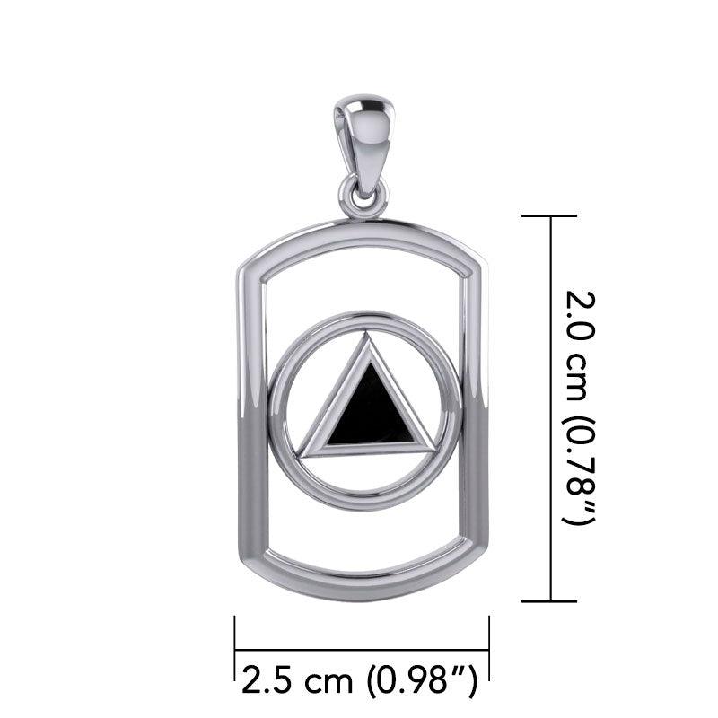 Recovery Sterling Silver Pendant With Stone By Peter Stone AA Recovery Collection Symbol Of Strength And Hope