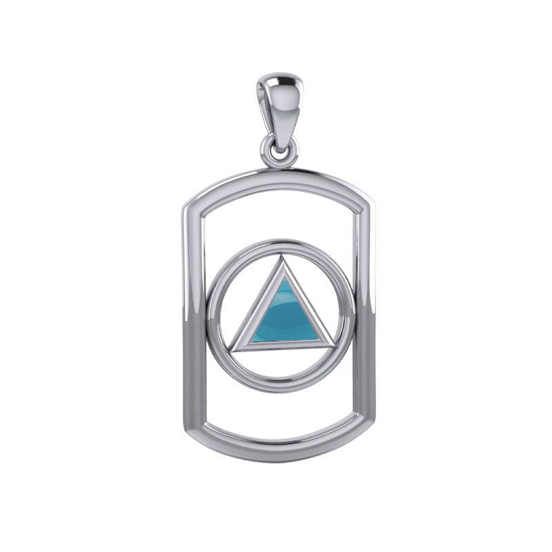 Recovery Sterling Silver Pendant With Stone By Peter Stone AA Recovery Collection Symbol Of Strength And Hope