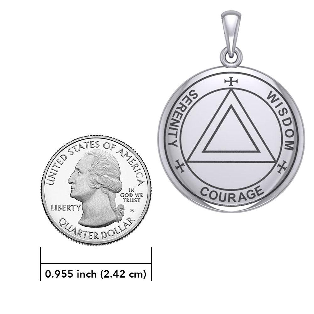 Sigil Seal of The AA Recovery Sterling Silver Necklace Inspirational Recovery Jewelry For Bravery And Strength