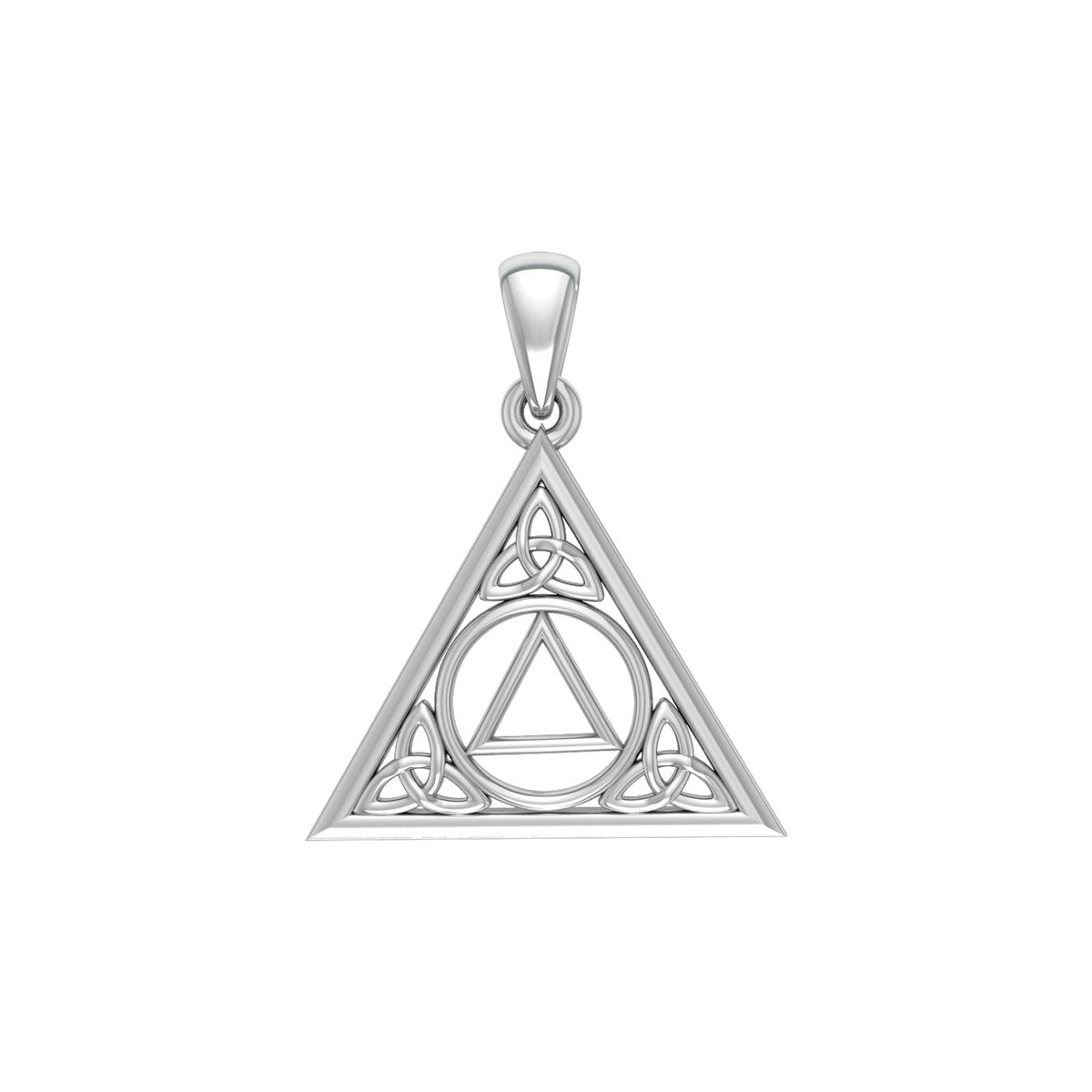 Celtic AA Recovery Symbol Sterling Silver Pendant 925 Sobriety Jewelry For Strength And Hope