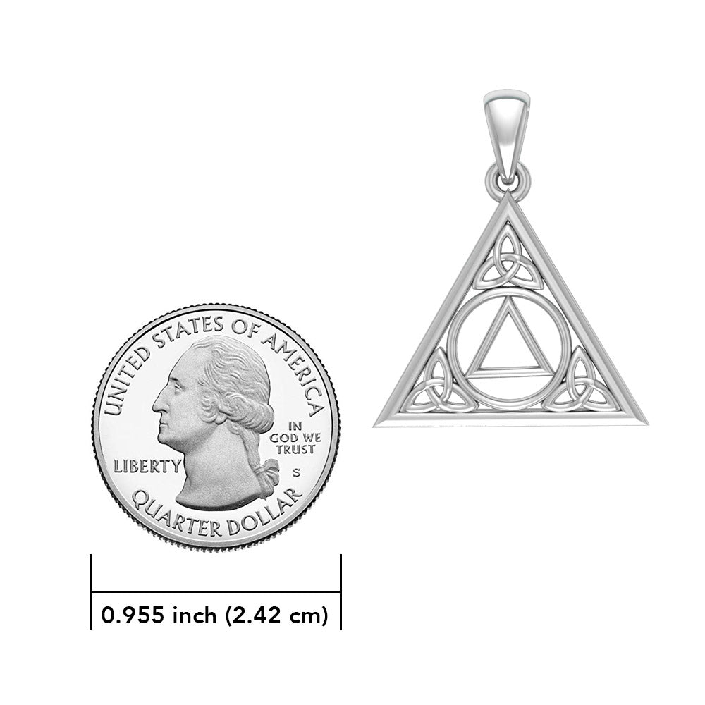 Celtic AA Recovery Symbol Sterling Silver Pendant 925 Sobriety Jewelry For Strength And Hope
