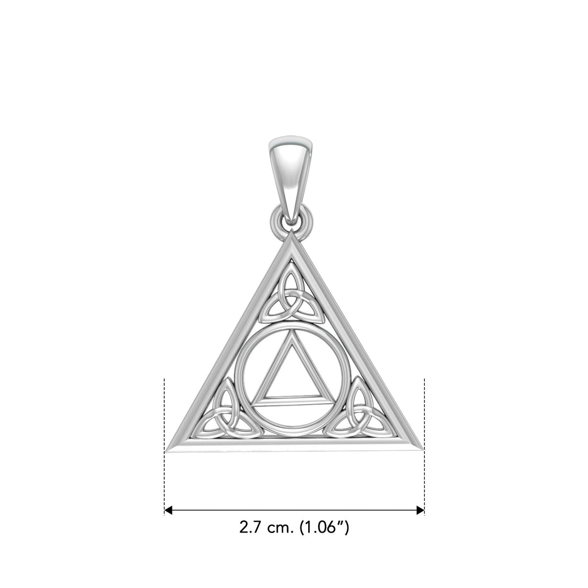 Celtic AA Recovery Symbol Sterling Silver Pendant 925 Sobriety Jewelry For Strength And Hope