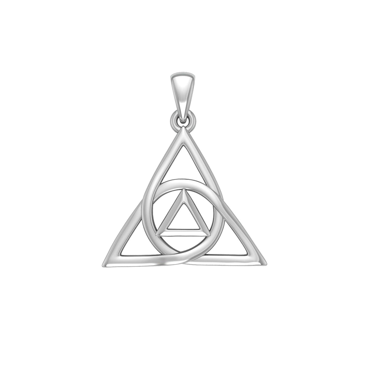AA Recovery Celtic Trinity Knot Sterling Silver Pendant Model Wearable Reminder of Hope and Healing