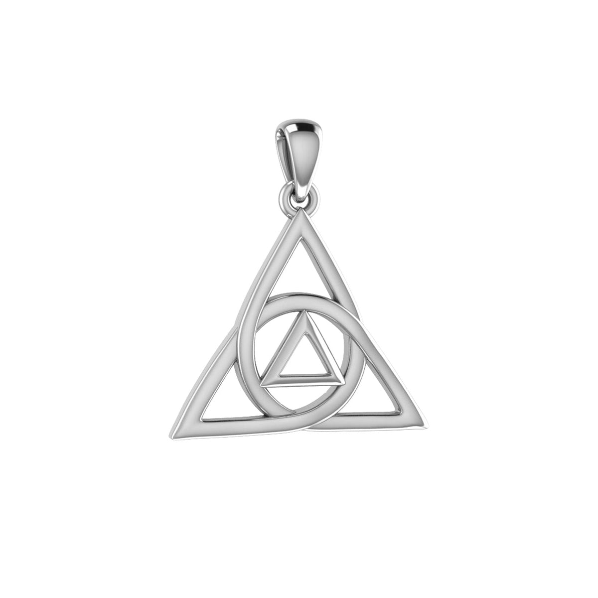 AA Recovery Celtic Trinity Knot Sterling Silver Pendant Model Wearable Reminder of Hope and Healing