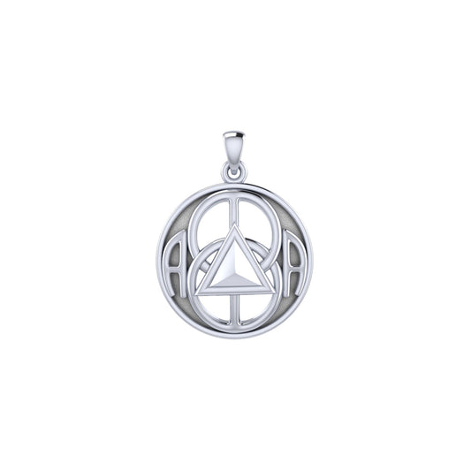 Peter Stone AA Recovery Chalice Well Symbol Sterling Silver Pendant Jewelry Gift For AA Members