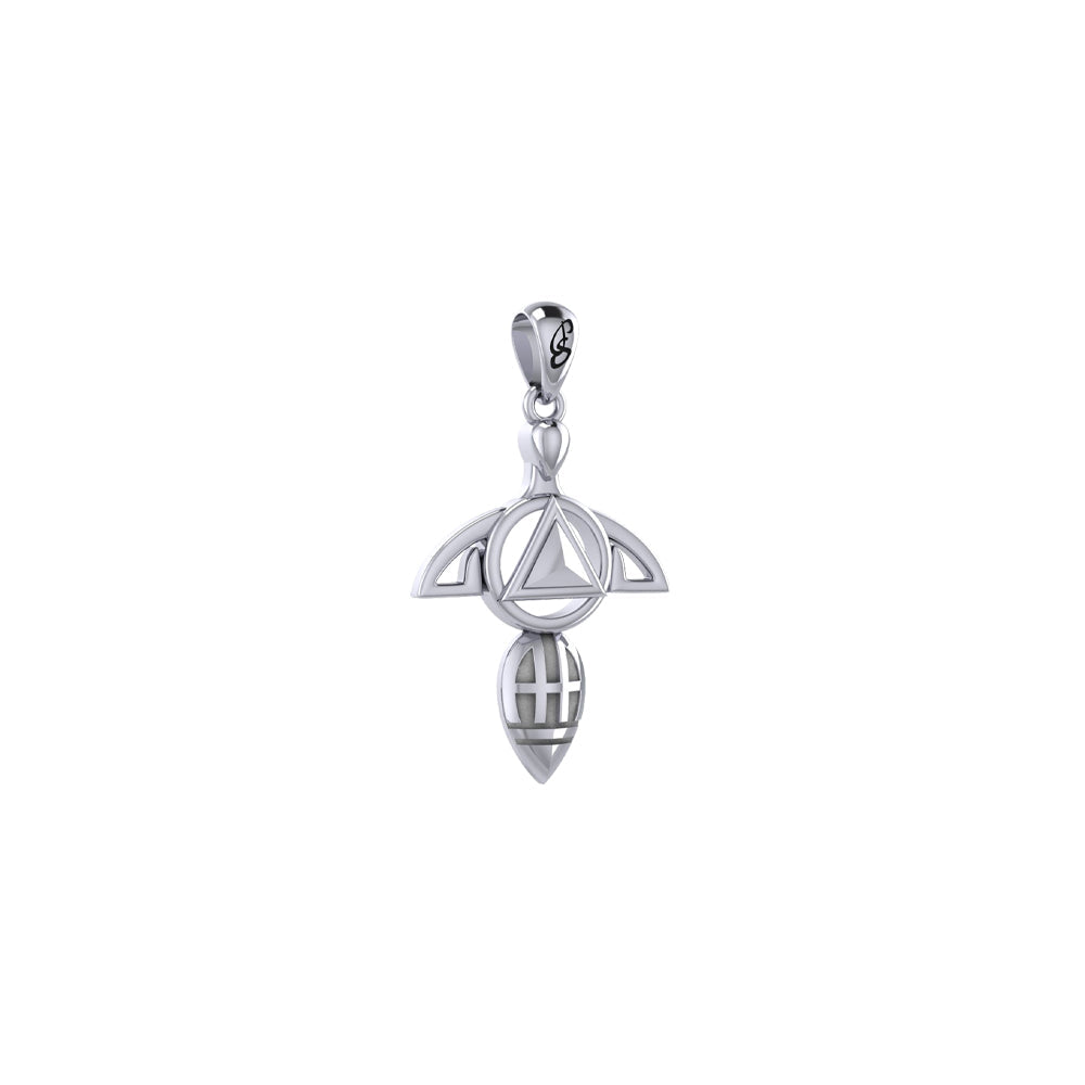 Goddess With AA Recovery Symbol 925 Sterling Silver Pendant For Recovery Support Jewelry