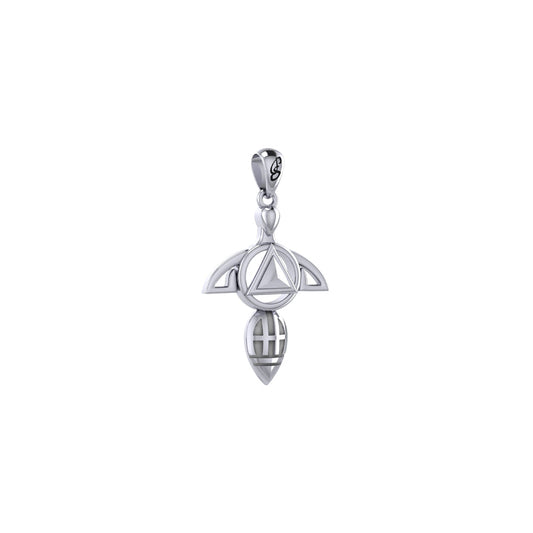 Goddess With AA Recovery Symbol 925 Sterling Silver Pendant For Recovery Support Jewelry